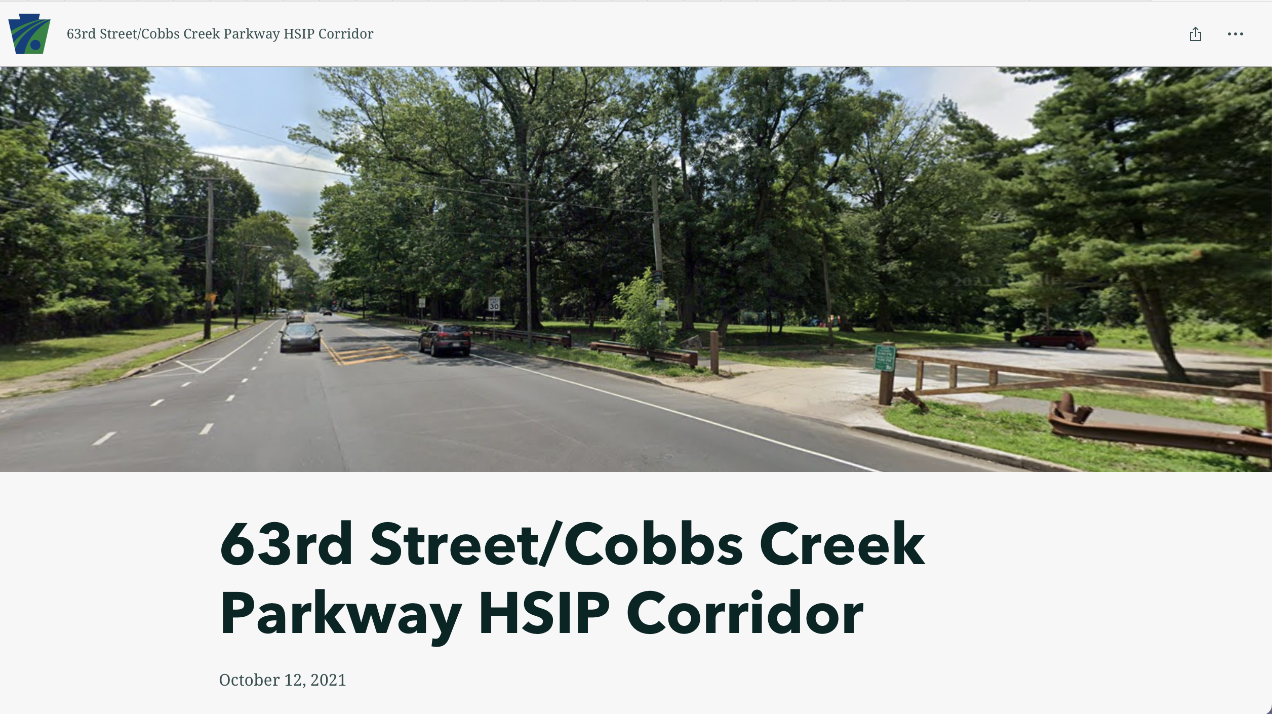 Commonwealth of Pennsylvania: 63rd Street/Cobbs Creek Parkway HSIP Corridor